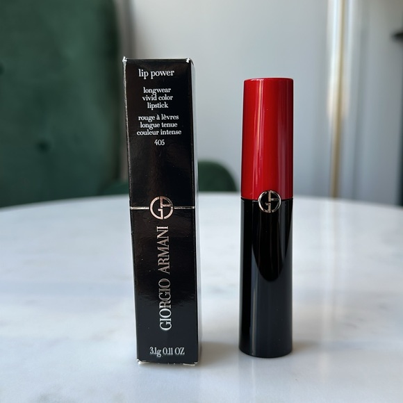 NEW Giorgio Armani Lip Power Long Lasting Lipstick - 405 Sultan brick red - Picture 3 of 4